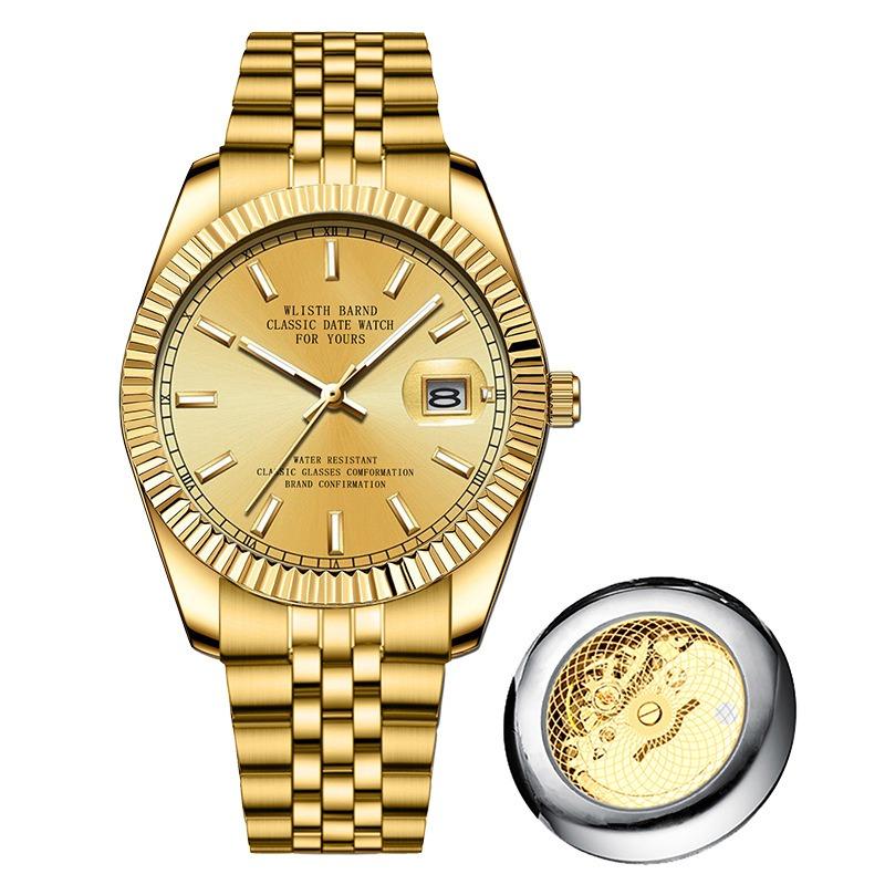 Top Marke Mechanische Quarz Herrenuhr Herren Butterfly Druckknopf Mode Wasserdicht Lässige Herrenuhr