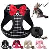 Pet Strap Leather Nylon Cat Adjustable Harness Breathable Bow Bell Vest Kitty Dog Outdoor Accessories