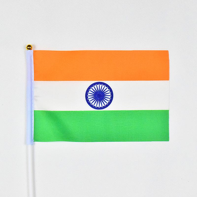 India 10 piezas de banderas para agitar a mano de 14*21 cm