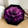 1pc Rose Purple Pattern Umbrella  Automatic Opening and Closing Umbrella, High Quality Umbrella, Ideal Gift for Her 201