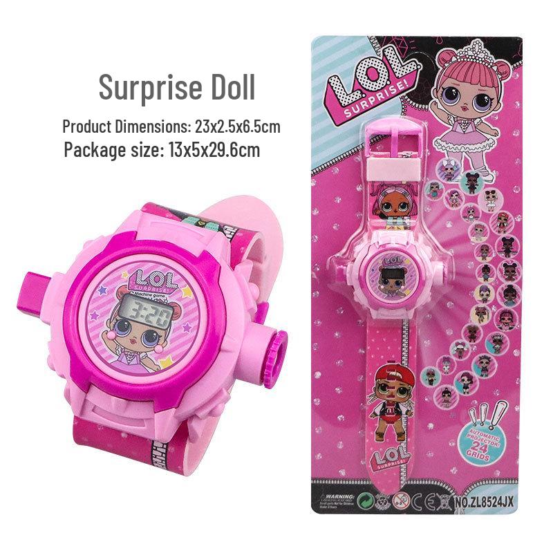 Children s Cartoon Projection Watch Toy with 24 Projections and Luminous Display