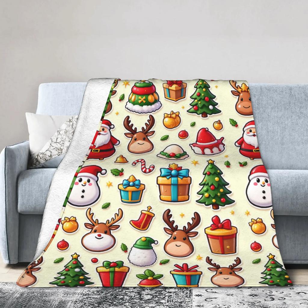 Świąteczny Koc z Flaneli ze Świętym Mikołajem Super Ciepły Zimowy Koc Rzutowy dla Dzieci Dorosłych Pokoju Dziennego Pokrowiec na Kanapę Łóżko