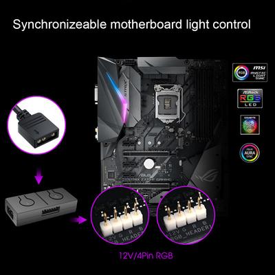 1/2Pcs 5V ARGB To 12V RGB Converter Built-in 50 Color Modes 3pin To 4pin ARGB Light Fan Adapter Converter Sync with Motherboard