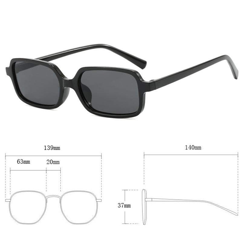 Small Square Frame Sunglasses UV Protection Retro Goggle Shades Glasses Simple and Versatile Sunscreen Decorative Glasses