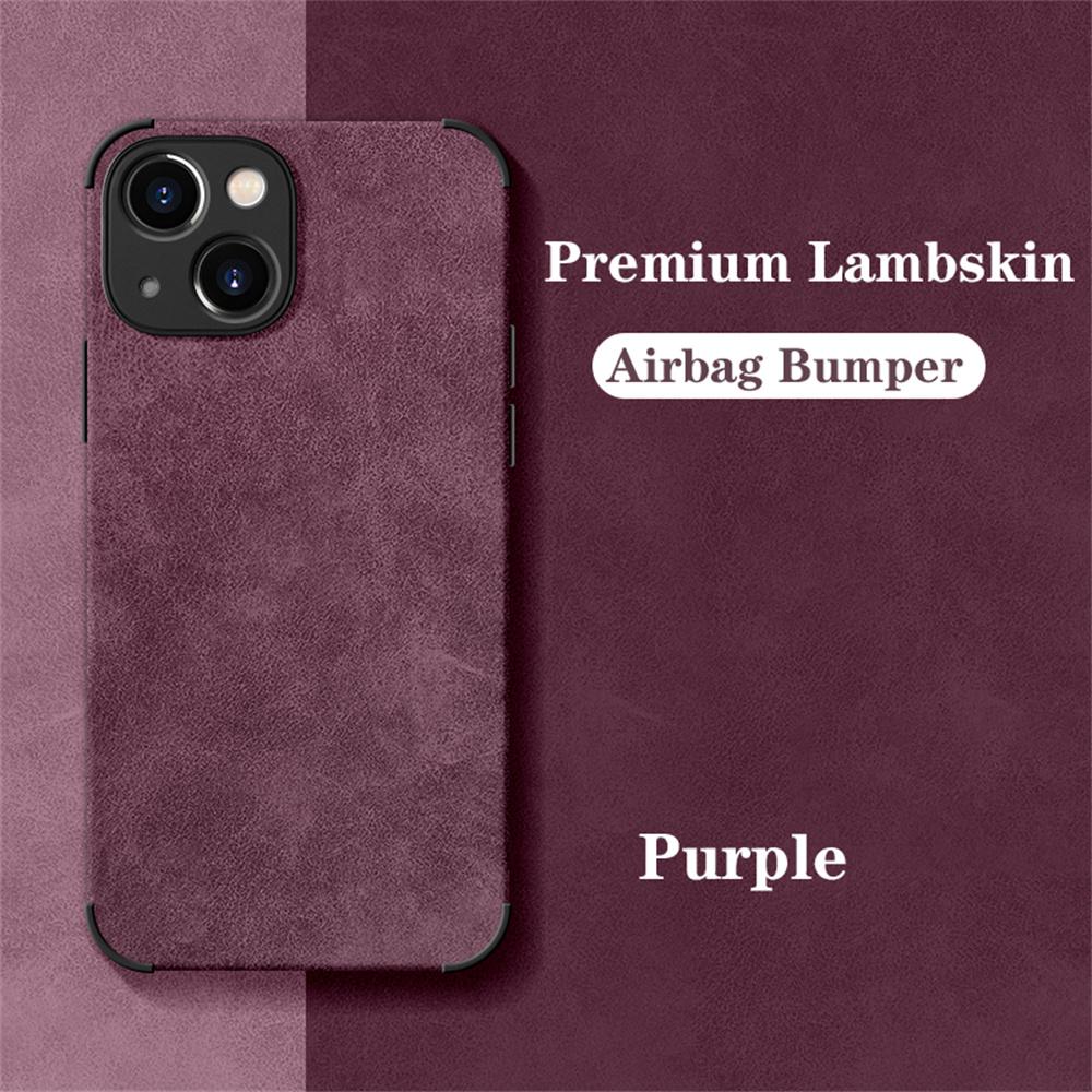 

Shockproof Matte Lambskin Leather Case for iPhone 16 15 14 13 12 11 Pro X XR XS Max 7 8 Plus Soft Fabric Vintage Cover For iPhone 11 Pro