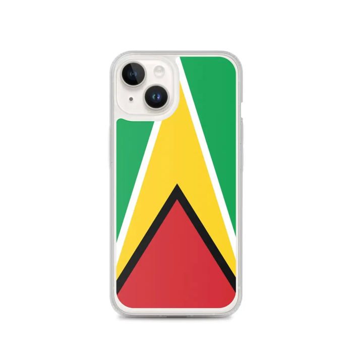 Coque - PIXELFORMA - iPhone 14 - Drapeau du Guyana - Protection complète - Silicone souple