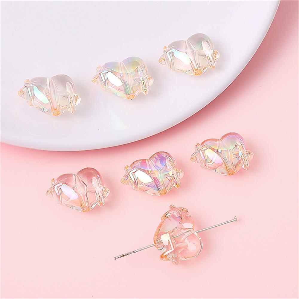 

CH93 Transparent Sense Gloss Heart Star DIY Exquisite Handmade Charm Direct Hole Minimalist Beaded Phone Chain Trend Bracelet 20mm(5 pcs)