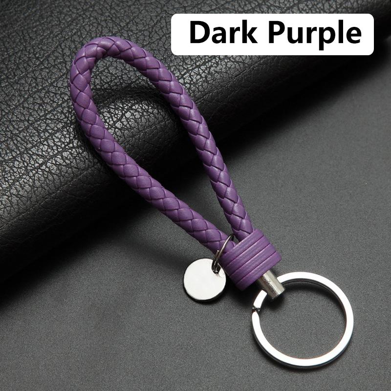 

1шт ремешок коричневый плетеный ремешок кожаный брелок ручной работы черный автомобильный брелок плетеный веревочный 13cm темно-фиолетового