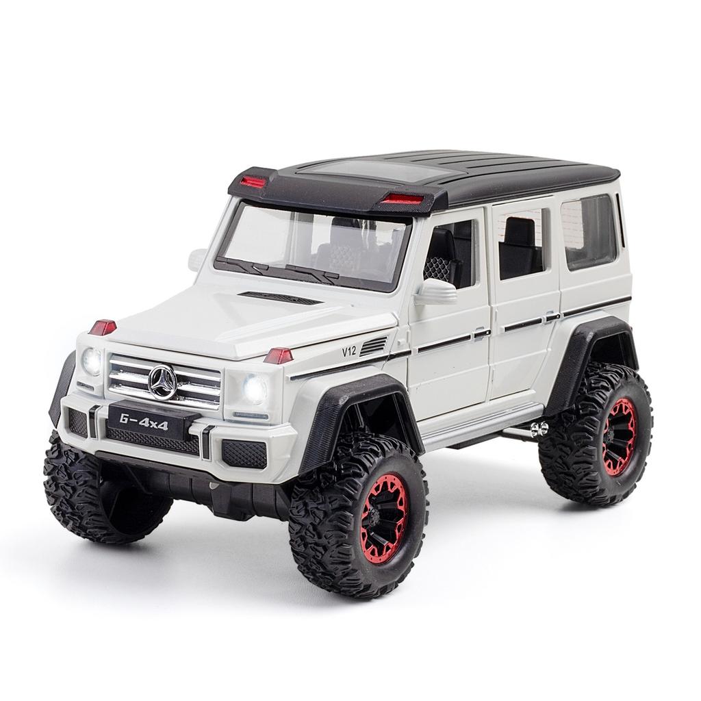 1:24 G500 G550 4x4 Alloy Diecast Toys Cars Model Wheel Pull Back SUV Rubber Tires 6 Doors Opened Off-road Vehicle for Kids Gifts
