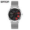 Sanda Meilleure Vente 1088 Montre pour Adolescent: Personnalisé, Cadran Rotatif 3D, Tendance, Quartz Étanche.