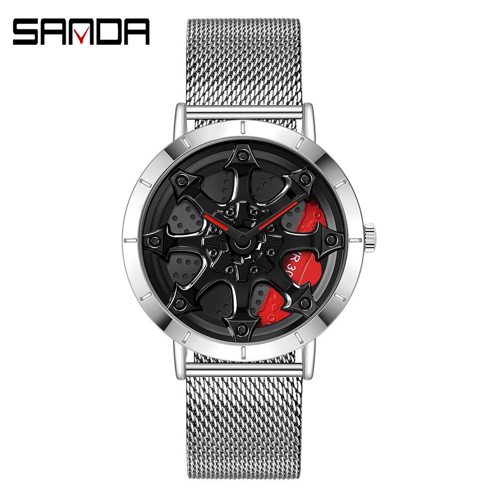 Sanda Meilleure Vente 1088 Montre pour Adolescent: Personnalisé, Cadran Rotatif 3D, Tendance, Quartz Étanche.