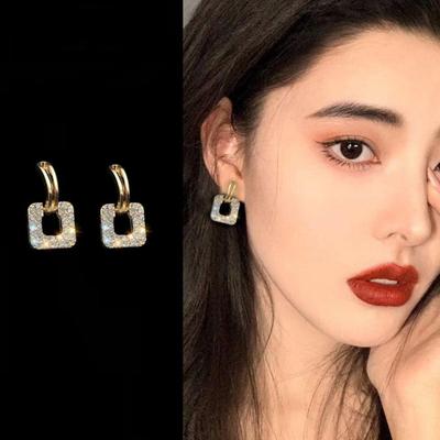 New Rhinestone Fashion Without Piercing Earrings Simple Clip Earrings Women