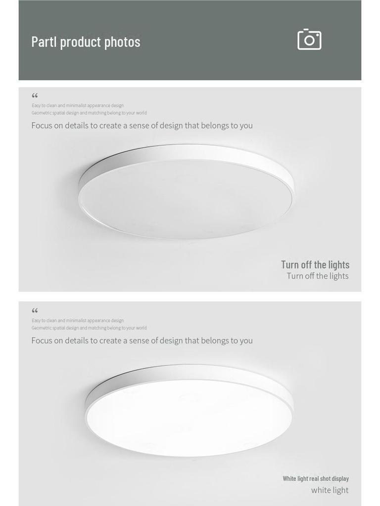 Smart LED Ceiling Lamp for Eye Protection, Bedroom & Living Room, Minimalist Macaron Design