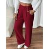 Pantaloni Eleganti da Donna a Vita Alta con Gamba Larga Comodi Casual o da Ufficio, Pantaloni dalla Vestibilità Rilassata