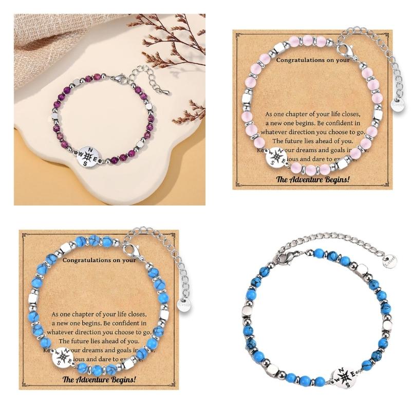 Stainless Steel Beaded Bracelet for Graduation Season Stylish and Practical Wristband Perfect Gift for Any Occasion