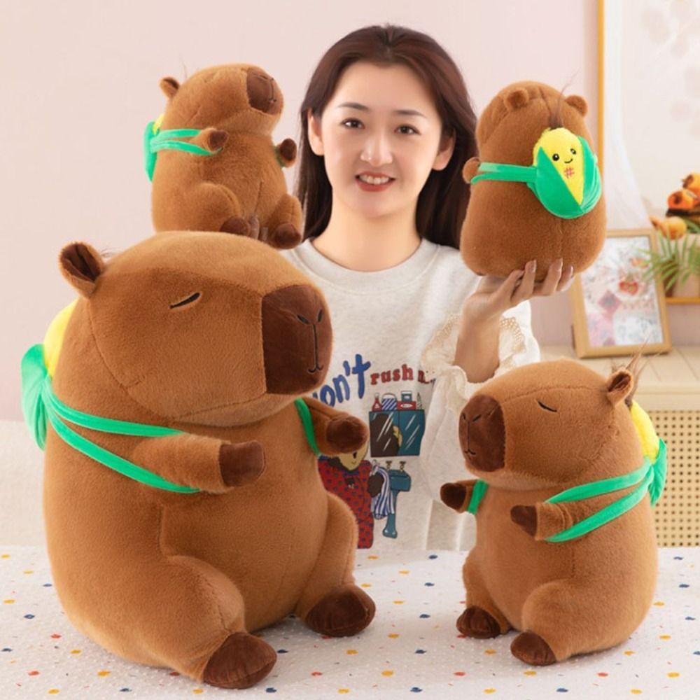Fluffy Corn Capybara Plush Toy Corn Backpack Capybara Fluffty Doll Capybara Plush Toy  Home Decor