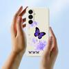 For Samsung Galaxy A17 5G Case Purple Butterfly Pattern Printing Straight Edge TPU Phone Back Cover