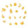 Golden Frosted Fu Ji Ruyi Star Dragon Gourd Pendant with Love Hammer Pattern