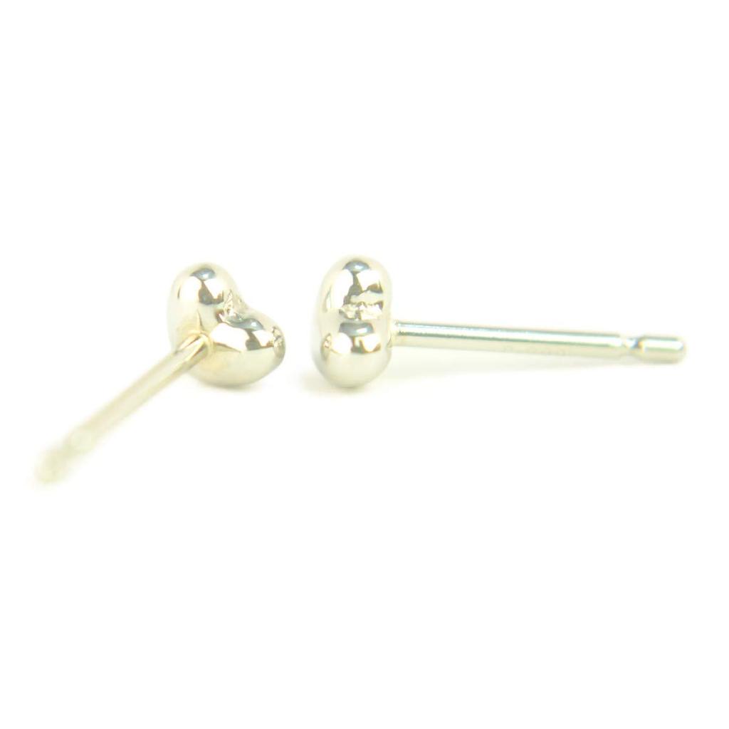 Second Thick Pt900 Platinum Heart Wide Piercing 10mm Sold As a Pair for Both Yokomountain Double Lock Earrings, Platinum, Shaft, Earrings, 4mm, Core,