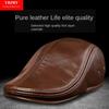 Genuine Cowhide Leather Men Berets Cap Hat High Quality Fashion Men's Real Leather Adult Black Hats
