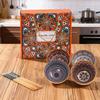 4/6Pcs Bohemian Bowls Chopsticks Set Ceramic Chinese Tableware Relief Kitchenware Porridge Bowl Small Accompanying Gifts