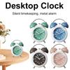 Retro Alarm Clock Mechanical Double Bell Home Office Desktop Metal Alarm Clock Desk Table Analog Clock Silent with Night Light