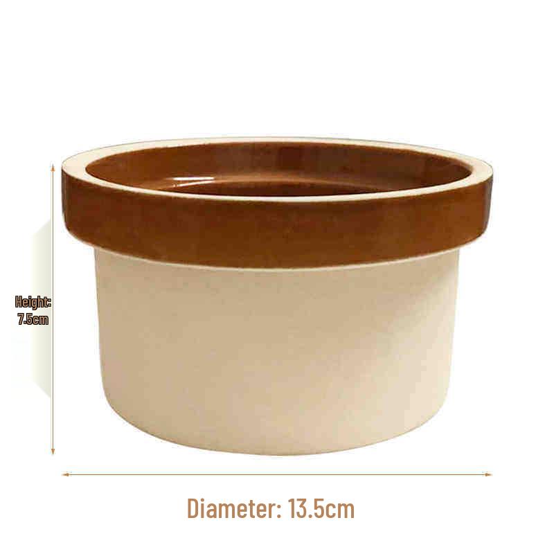 Large Ceramic Earthenware Bowl - Retro Style Rice & Dish Container for Home or Hotel Use