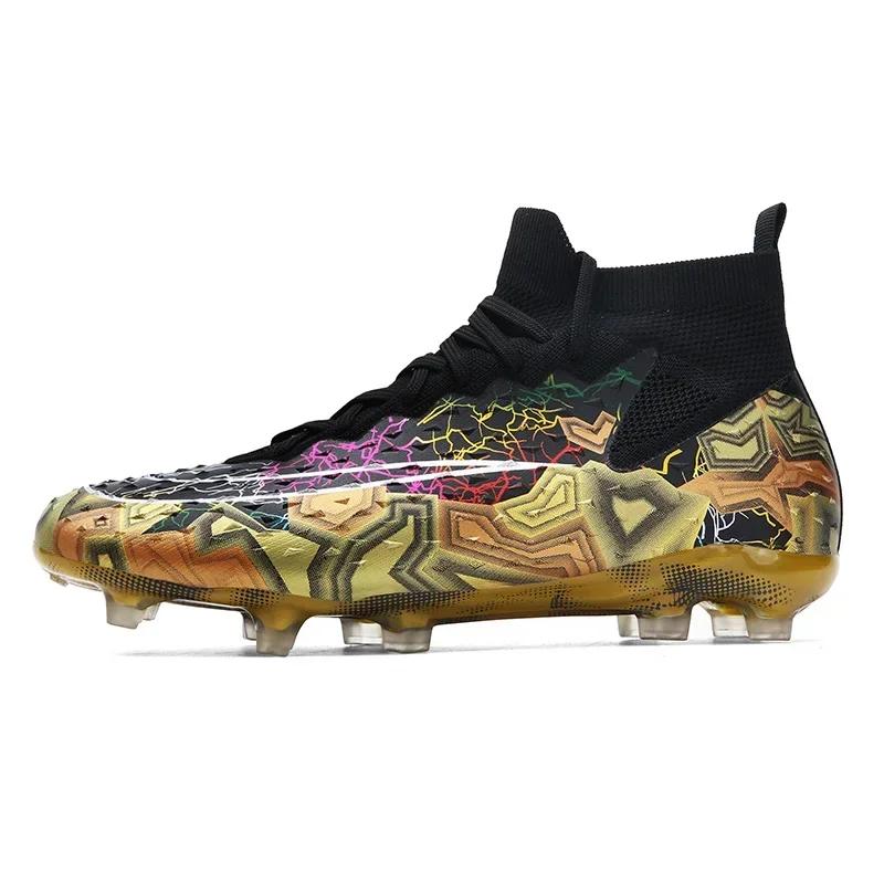 Professional Soccer Shoes Men Lace-up Long Stud Soft Sports Shoes Men Wear-resistant Training Ultra-light Football Boots Men