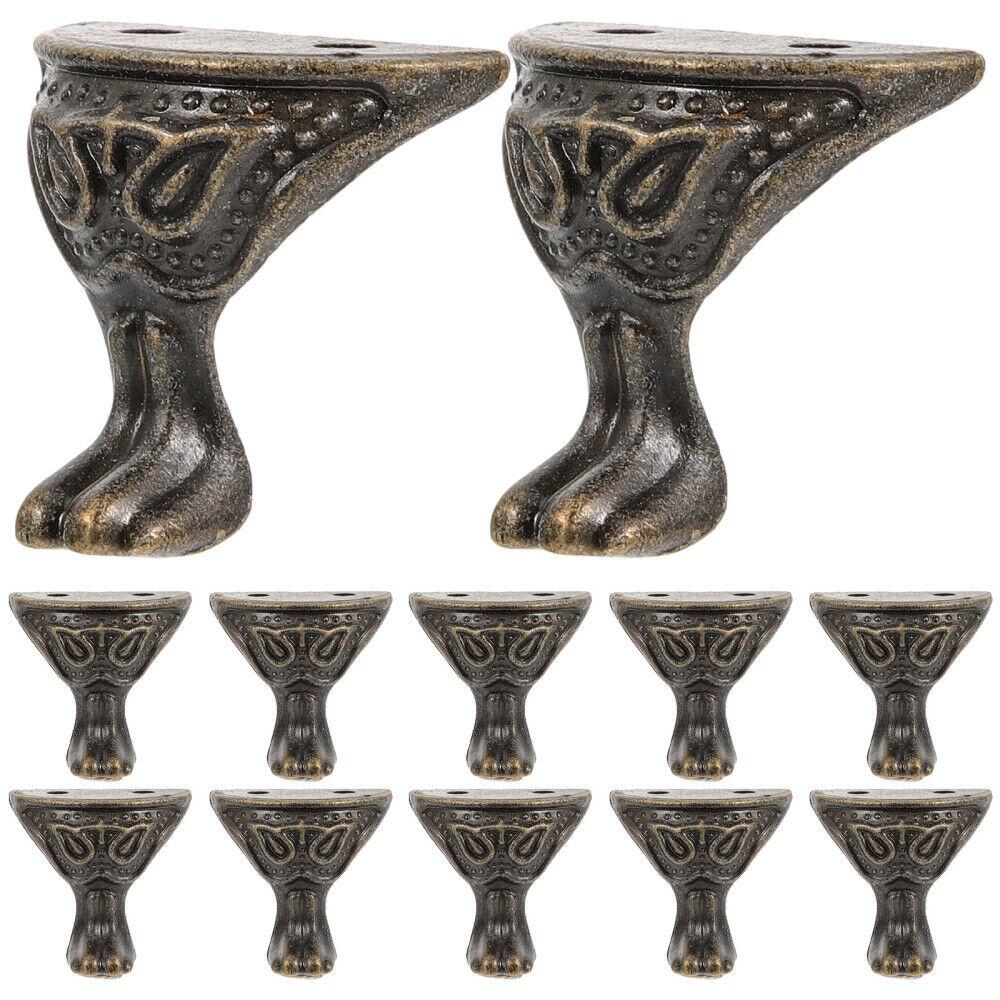 Box Legs Legs Replacement Less Rusty Matching Screws Vintage Pattern Design Zinc Alloy Home Office Shop Box Feet