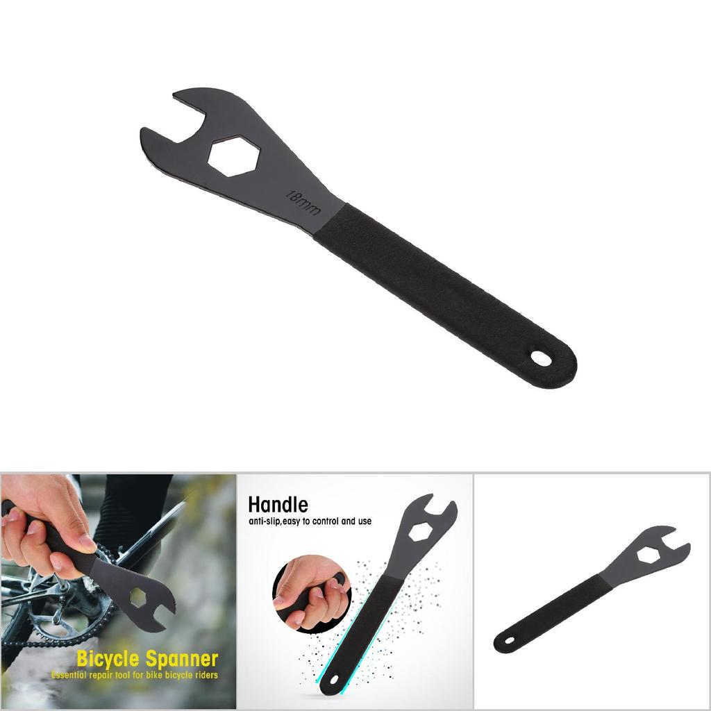 Durable Multi Function Carbon Steel Cone Wrench Spanner Bike Bicycle Repair Tool(18mm)