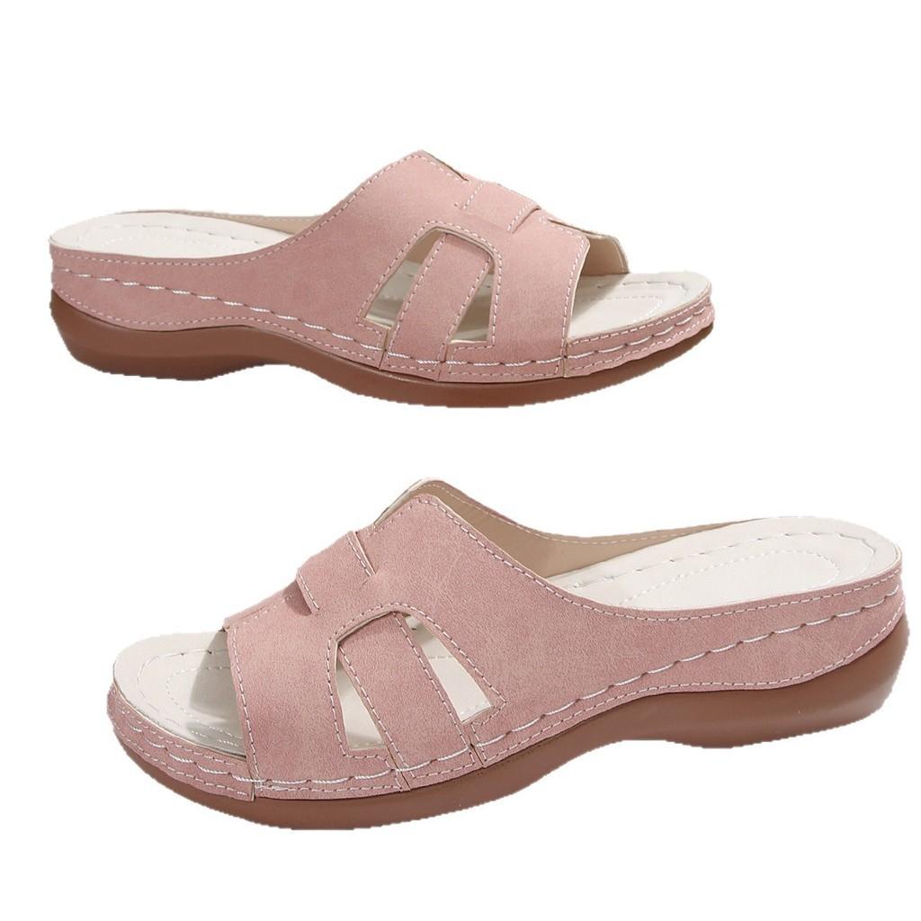 Wish Summer Womens Open Toe Slip On Sandals With Thick Sole For Beach And Casual Wear