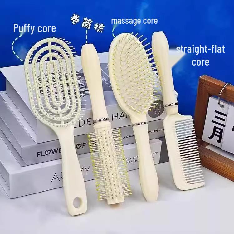 Curved Air Cushion Comb Set for Men & Women - 4 Pieces for Home Styling & Massage