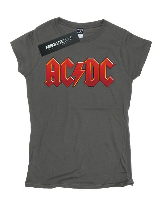 AC/DC Womens/Ladies Dark Red Logo Cotton T-Shirt