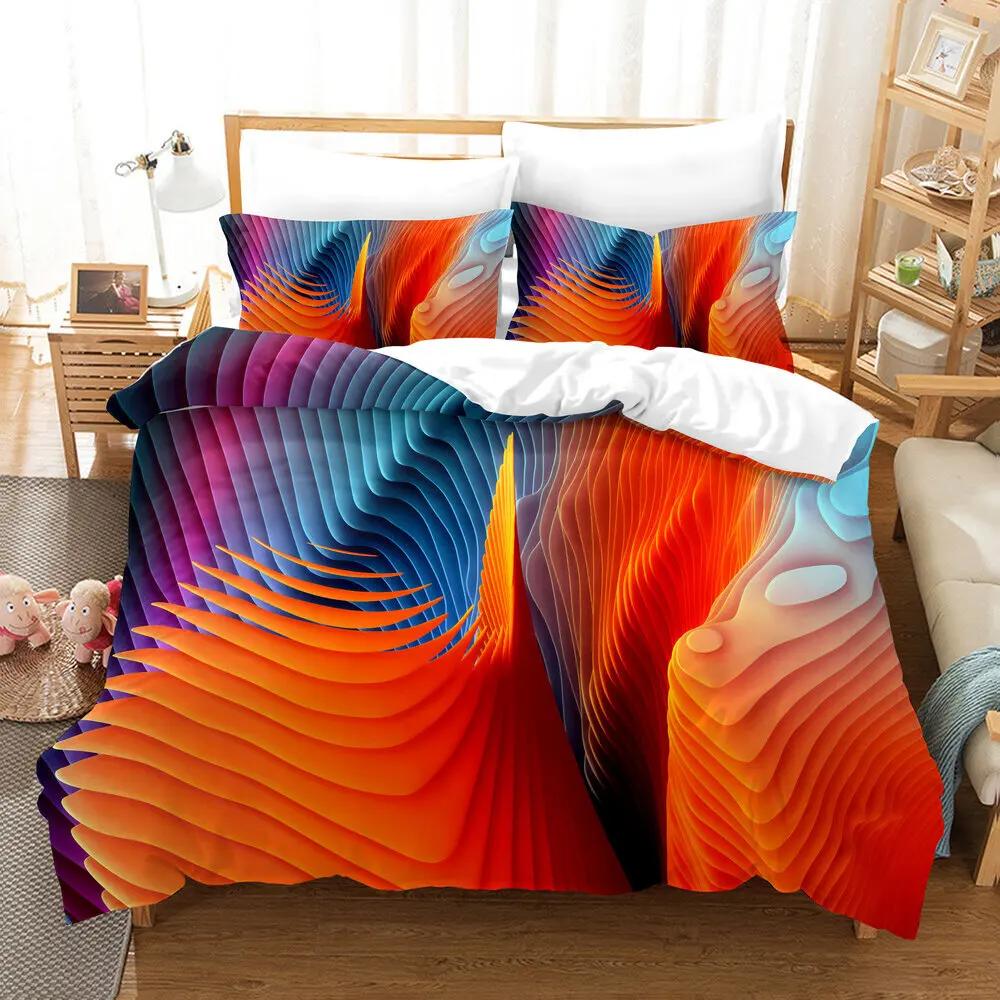 Tie Dye Duvet Cover King/Queen Size,Hippie Rainbow Spiral Swirl Bedding Set Ethnic Abstract Art Fashion Polyester Quilt Cover