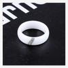 Trendy 6MM Beveled Ceramic Ring with Zircon Inlay