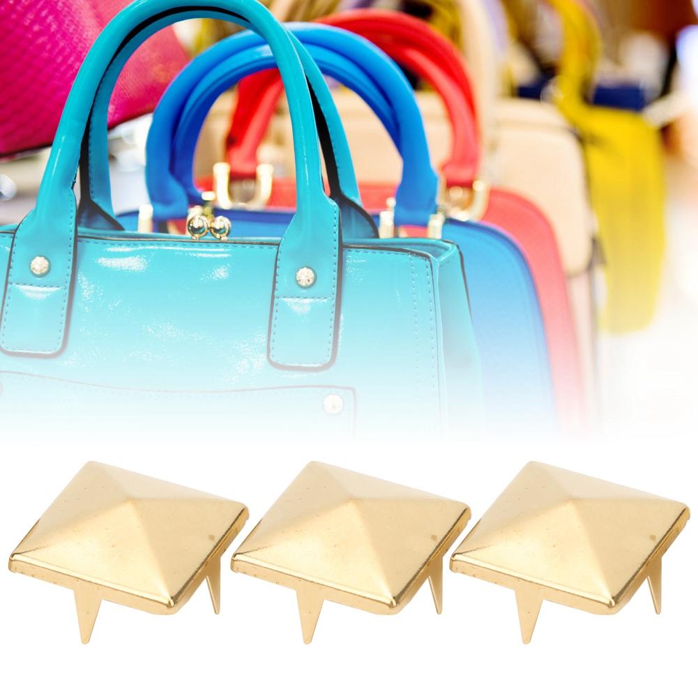 100pcs Square Pyramid Punk Rivets 4 Claw Metal Studs for Bracelets Clothing Shoes Handbag