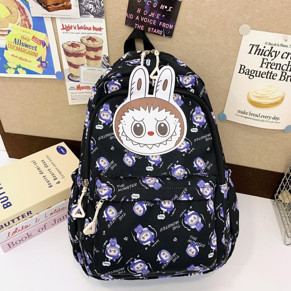 Large Capacity Fashion Cartoon Backpack For Kids With Comfortable Lightweight Design чёрный