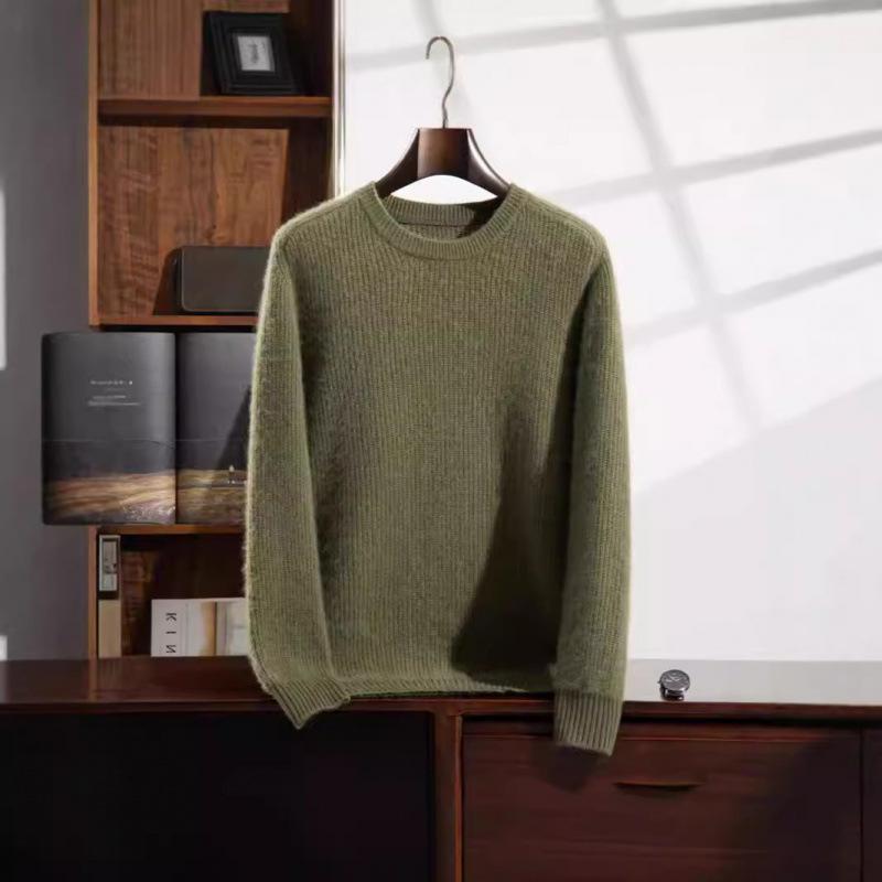2025 new cashmere sweater round neck thickened loose pullover sweater knitting