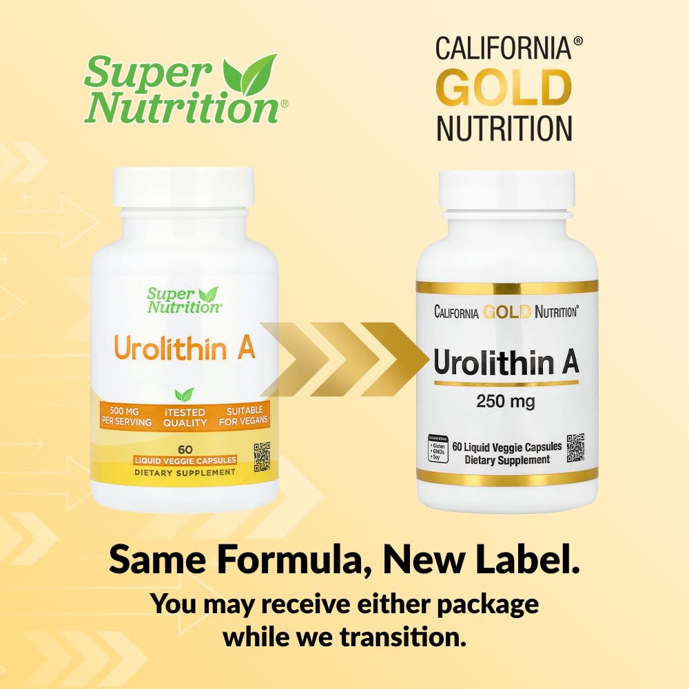 Super Nutrition Urolithin A, 250 Mg, 60 Liquid Veggie Capsules