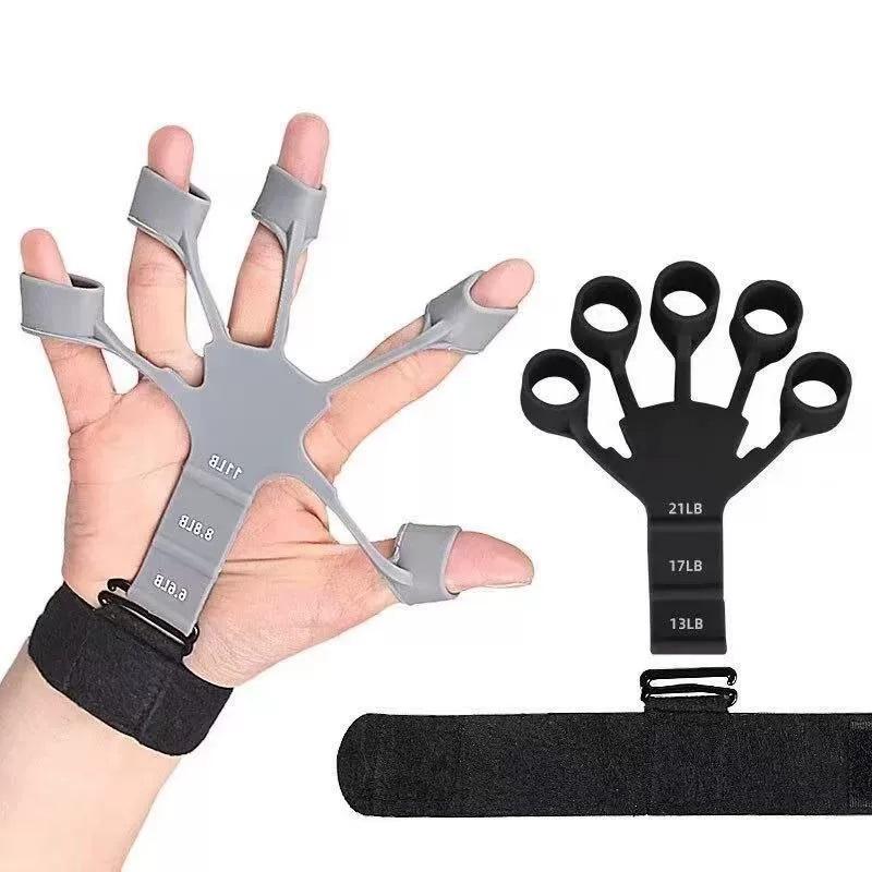 Silicone 5-Finger Grip Strengthener - Hand Rehabilitation Exerciser for Finger/Wrist Therapy & Vein Circulation Improvement