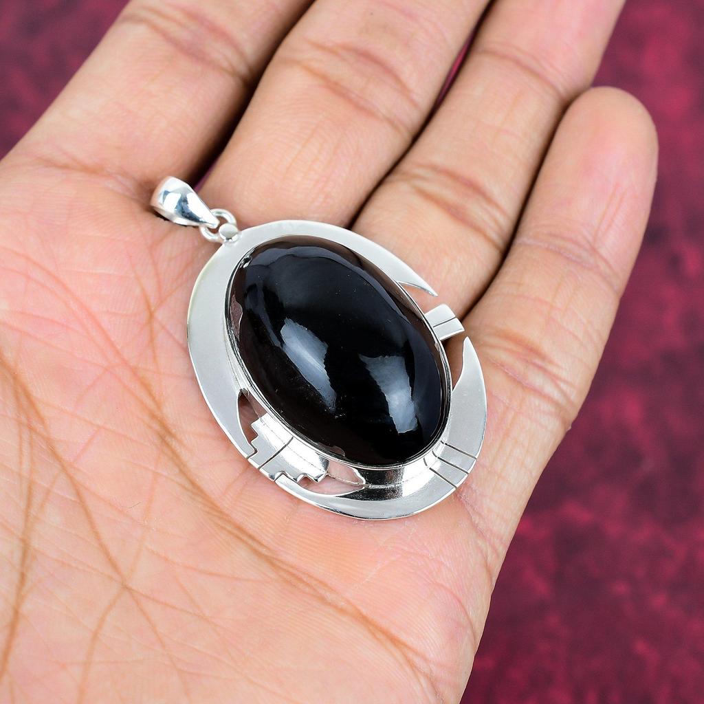 Obsidianauge 925 Sterling Silber Anhänger, handgefertigter Edelstein Anhänger Schmuck, Geschenke für Frau Brandneuer Anhänger