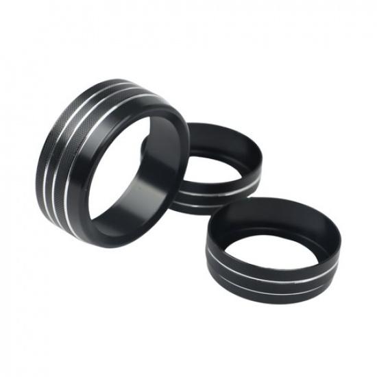 New 3Pcs New Volume CD Switch Knob Ring Trim Cover for 14-21 Grand Cherokee