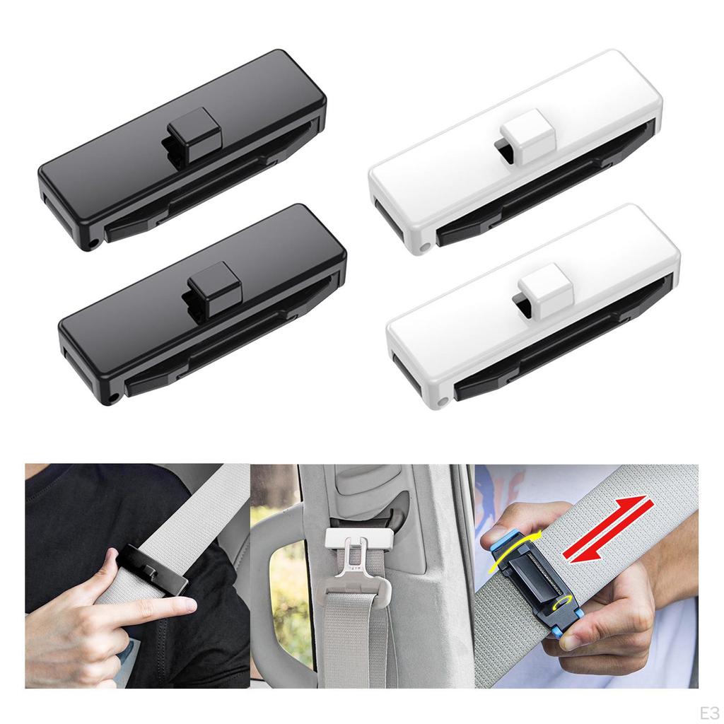2 Pieces Seat Belt Adjuster Improve Driving Comfort Universal Seatbelt Clips Black