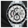 Casio EDIFICE Classic Casual Fashion Quartz Movement Stainless Steel Strap Japanese and Korean Watch Men's Watch Silver Dial EFV-550D-7AV