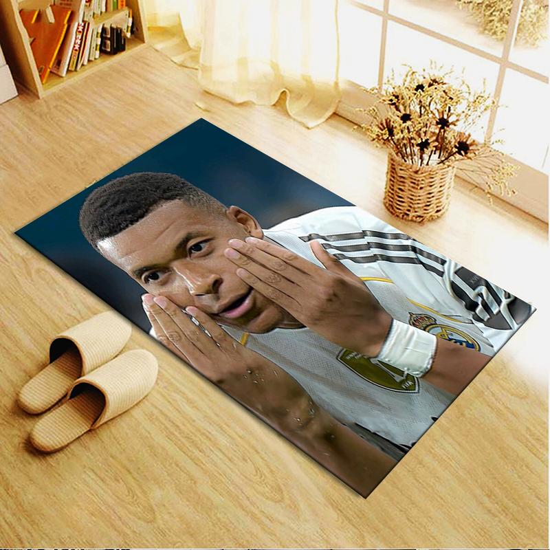 2025 Neuer Kylian Mbappé Teppich für Wohnzimmer Schlafzimmer Zuhause Sofadekoration, Kinder spielen Rutschfeste Fußmatte
