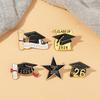 Black Golden Mortarboard Brooches Class of 2026 Doctorial Hat Brooch  Academic Celebrations