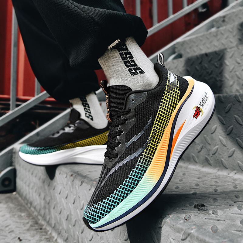 2026 summer new carbon plate racing training running shoes breathable shock absorption rebound professional marathon sports shoes