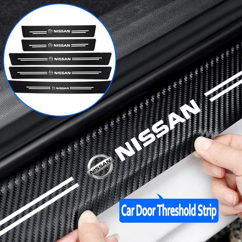 For Nissan Qashqai Versa Leaf Sentra Pulsar Xterra X-trail Nismo Carbon Fiber Automotive Parts Car Threshold Stickers