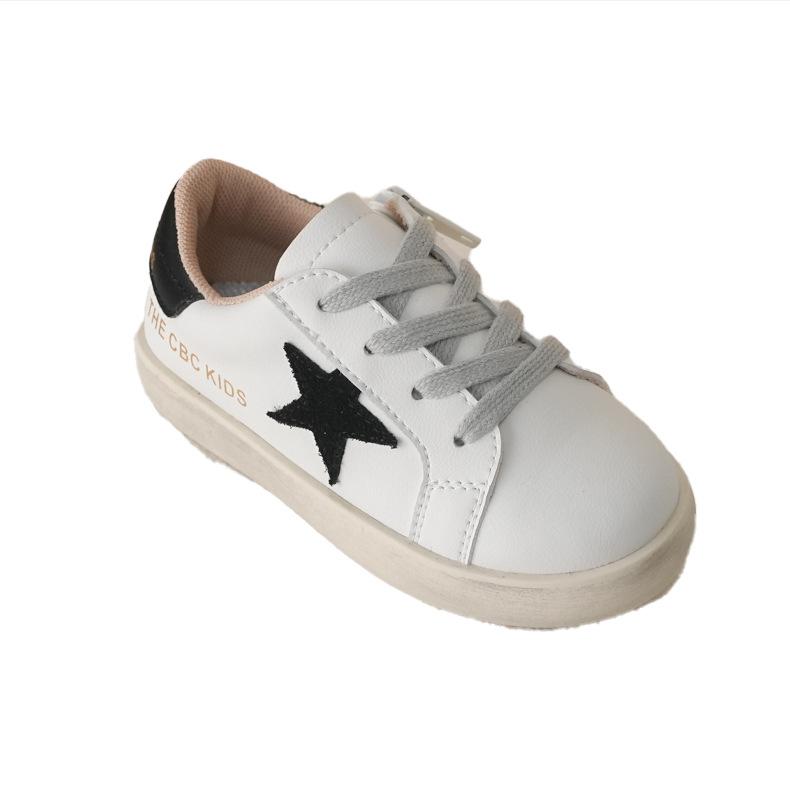 XSHX "Stars Dirty Bottom" Children's Board Shoes Spring and Autumn Boys and Girls Little White Shoes 2329