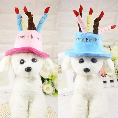 Dog Hat Pet Dog Cat Hat with Birthday Cake Hat Candle Gift Design Birthday Party Costume Pet Toy